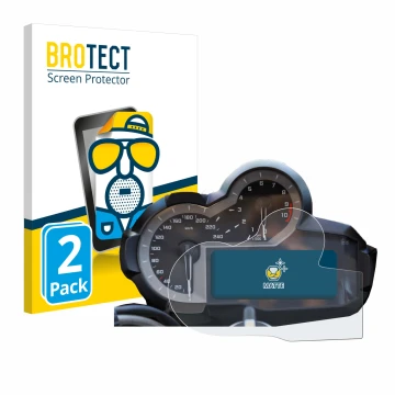 Front side of a product packaging with the brand logo BROTECT. Next to it is the device BMW R 1200 GS K50 2013-2018 Speedomete