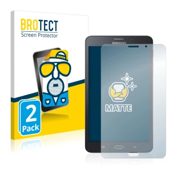 Front side of a product packaging with the brand logo BROTECT. Next to it is the device Samsung Galaxy Tab A6 7.0 4G shown wit