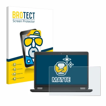 Front side of a product packaging with the brand logo BROTECT. Next to it is the device Dell Latitude 14 E5450 Non-Touch shown