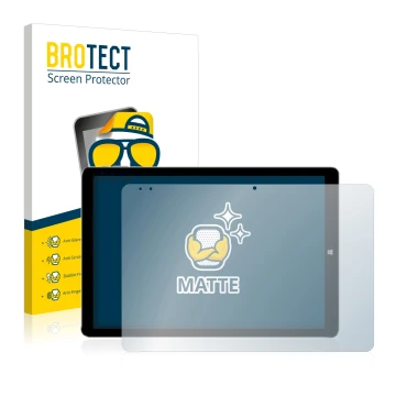 Front side of a product packaging with the brand logo BROTECT. Next to it is the device Chuwi Hi13 shown with the correspondin