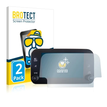 Front side of a product packaging with the brand logo BROTECT. Next to it is the device Fiat Tipo 2016-2019 Uconnet 7