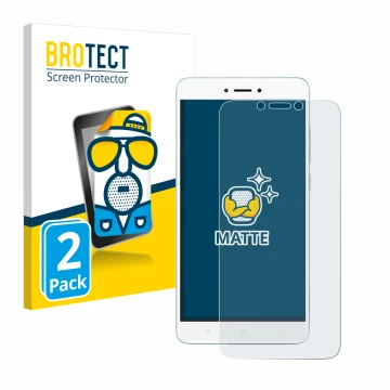 Front side of a product packaging with the brand logo BROTECT. Next to it is the device Xiaomi Redmi 4X shown with the corresp