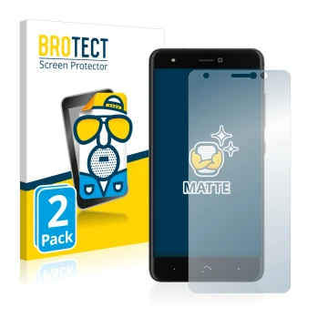 Front side of a product packaging with the brand logo BROTECT. Next to it is the device BQ Aquaris X shown with the correspond