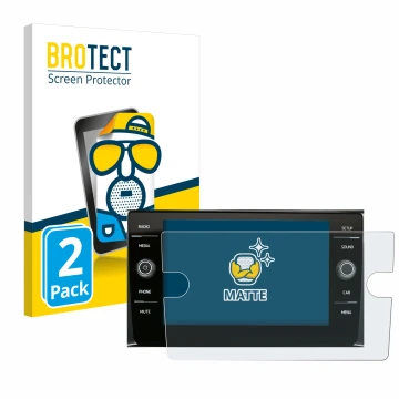 Front side of a product packaging with the brand logo BROTECT. Next to it is the device Volkswagen Composition Media 2017 show