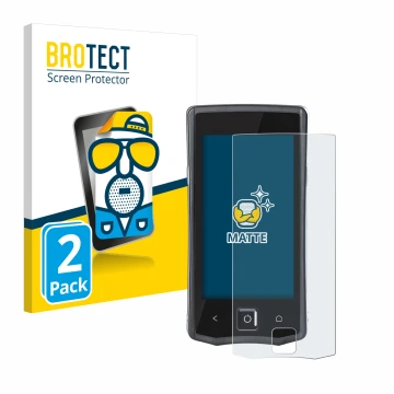 Front side of a product packaging with the brand logo BROTECT. Next to it is the device Orderman 7 shown with the correspondin