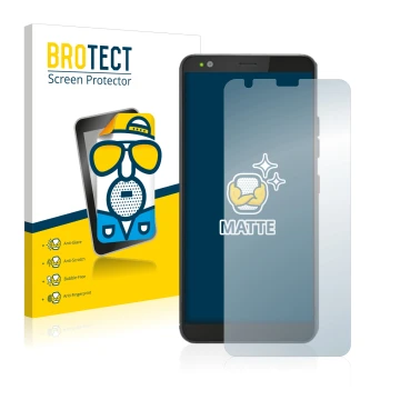 Front side of a product packaging with the brand logo BROTECT. Next to it is the device Gigaset GS370 shown with the correspon