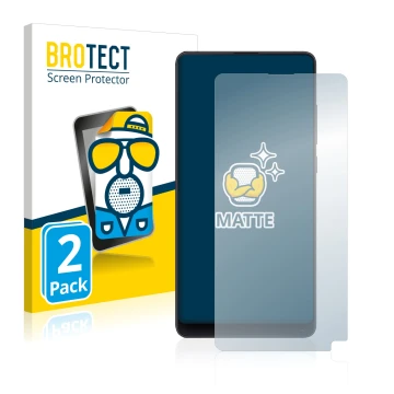 Front side of a product packaging with the brand logo BROTECT. Next to it is the device Xiaomi Mi Mix 2S shown with the corres