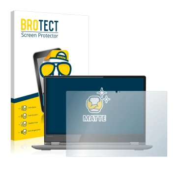 Front side of a product packaging with the brand logo BROTECT. Next to it is the device Lenovo Yoga 530 shown with the corresp