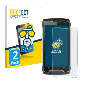Front side of a product packaging with the brand logo BROTECT. Next to it is the device Cubot King Kong shown with the corresp