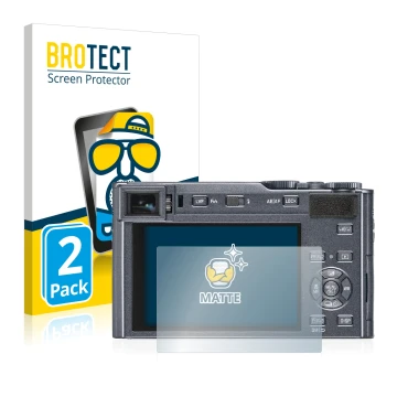Front side of a product packaging with the brand logo BROTECT. Next to it is the device Leica C-Lux shown with the correspondi