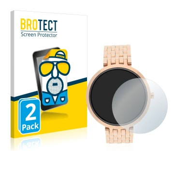 Front side of a product packaging with the brand logo BROTECT. Next to it is the device Xlyne X-Watch Siona XW Fit shown with 