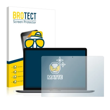Front side of a product packaging with the brand logo BROTECT. Next to it is the device Apple MacBook Pro 15