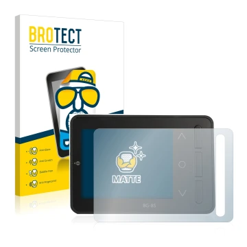 Front side of a product packaging with the brand logo BROTECT. Next to it is the device ISDT BG-8S shown with the correspondin