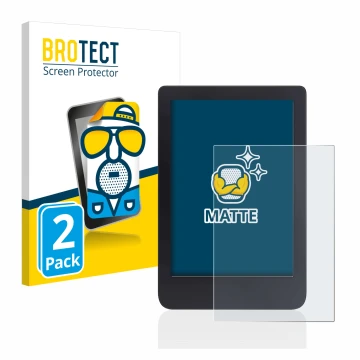Front side of a product packaging with the brand logo BROTECT. Next to it is the device Tolino Shine 3 shown with the correspo