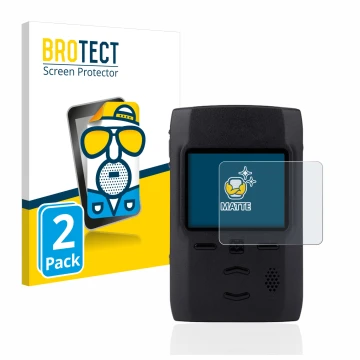 Front side of a product packaging with the brand logo BROTECT. Next to it is the device Motorola Advisor TPG2200 shown with th
