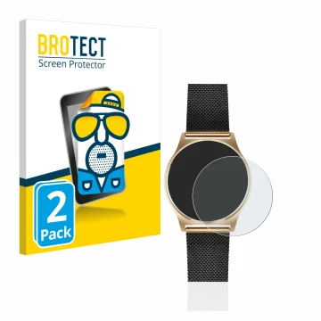 Front side of a product packaging with the brand logo BROTECT. Next to it is the device Xlyne X-Watch Joli XW Pro shown with t