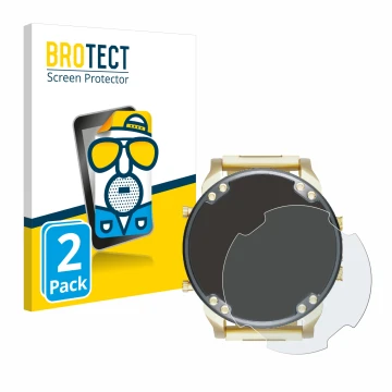 Front side of a product packaging with the brand logo BROTECT. Next to it is the device Diesel DZ7333 Mr. Daddy 2.0 shown with