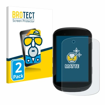 Front side of a product packaging with the brand logo BROTECT. Next to it is the device Garmin Edge 830 shown with the corresp