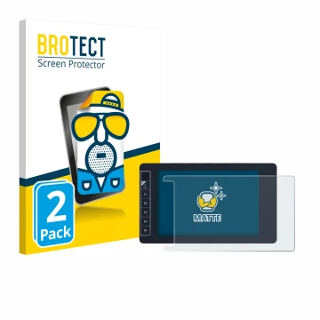 Front side of a product packaging with the brand logo BROTECT. Next to it is the device SmallHD 703 Bolt Wireless Monitor show