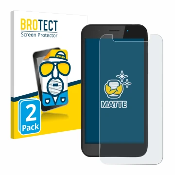 Front side of a product packaging with the brand logo BROTECT. Next to it is the device Shiftphones Shift5me shown with the co