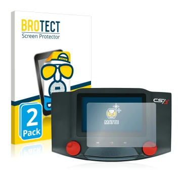 Front side of a product packaging with the brand logo BROTECT. Next to it is the device Märklin Central Station 3 Plus shown w