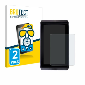 Front side of a product packaging with the brand logo BROTECT. Next to it is the device Atomos Shogun 7 shown with the corresp