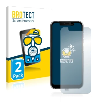 Front side of a product packaging with the brand logo BROTECT. Next to it is the device Gigaset GS195LS shown with the corresp