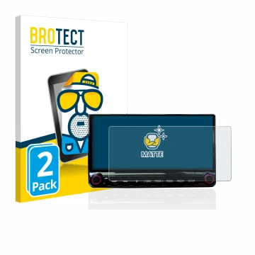 Front side of a product packaging with the brand logo BROTECT. Next to it is the device Kia XCeed 2019 Infotainment System 10.