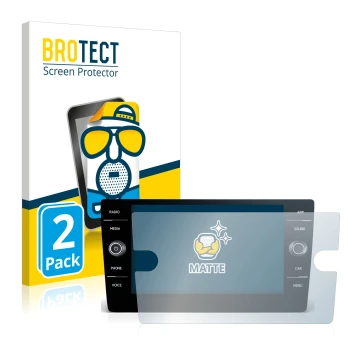 Front side of a product packaging with the brand logo BROTECT. Next to it is the device Volkswagen Golf 2017-2019 Discover Med