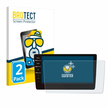 Front side of a product packaging with the brand logo BROTECT. Next to it is the device Volkswagen Passat 2019 Discover Pro 9.