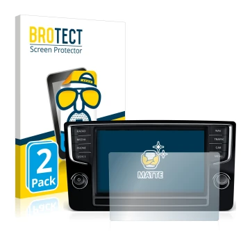 Front side of a product packaging with the brand logo BROTECT. Next to it is the device Volkswagen Golf Sportsvan 2015 Discove