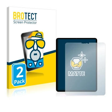 Front side of a product packaging with the brand logo BROTECT. Next to it is the device Apple iPad Pro 11