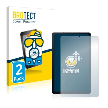 Front side of a product packaging with the brand logo BROTECT. Next to it is the device Samsung Galaxy Tab S6 Lite 2020 shown 