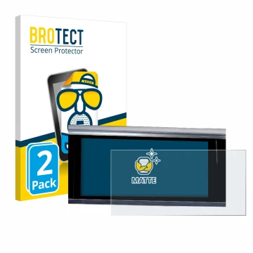 Front side of a product packaging with the brand logo BROTECT. Next to it is the device Audi A6 2018 MMI Navigation Plus 10.1