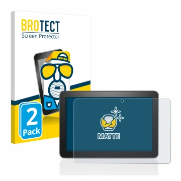 Front side of a product packaging with the brand logo BROTECT. Next to it is the device Amazon Fire HD 8 2020 (10th Gen.) show