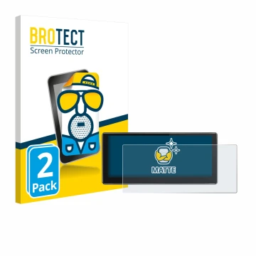 Front side of a product packaging with the brand logo BROTECT. Next to it is the device Joying 4G Car Radio 10.25