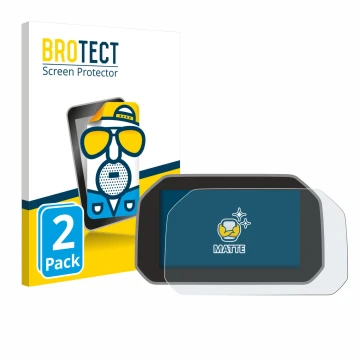 Front side of a product packaging with the brand logo BROTECT. Next to it is the device BMW R 1250 RS 2019 Connectivity TFT 6.