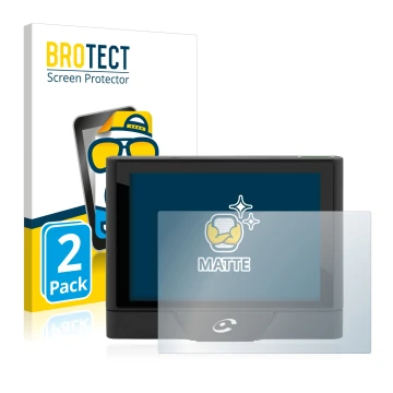 Front side of a product packaging with the brand logo BROTECT. Next to it is the device Coyote UP shown with the corresponding