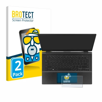 Front side of a product packaging with the brand logo BROTECT. Next to it is the device ASUS ZenBook Flip 14 UX463FA (Touch Tr