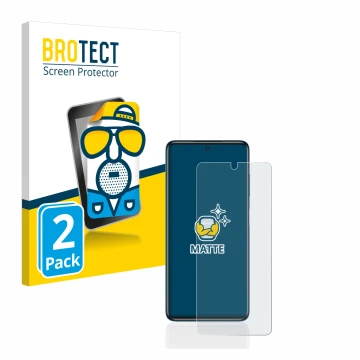 Front side of a product packaging with the brand logo BROTECT. Next to it is the device Xiaomi Poco X3 NFC shown with the corr