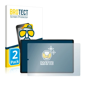 Front side of a product packaging with the brand logo BROTECT. Next to it is the device Lenovo Tab M10 FHD Plus (Landscape) sh