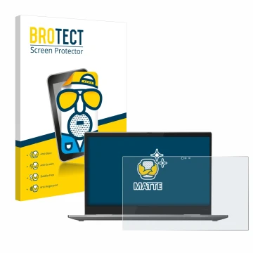 Front side of a product packaging with the brand logo BROTECT. Next to it is the device Lenovo ThinkPad X1 Yoga (5th. Gen.) sh