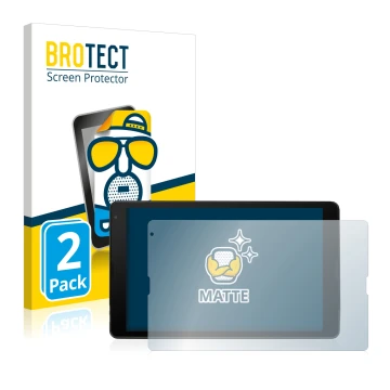 Front side of a product packaging with the brand logo BROTECT. Next to it is the device MEDION Lifetab E10420 shown with the c