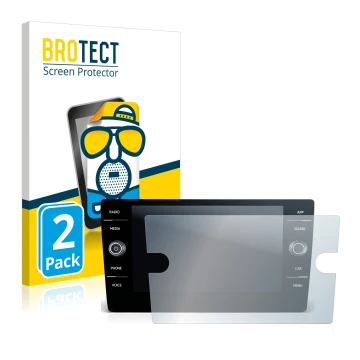 Front side of a product packaging with the brand logo BROTECT. Next to it is the device Volkswagen T-Roc Cabriolet Style TSI 2