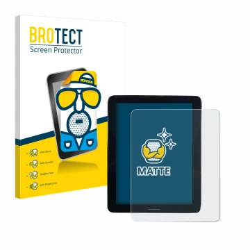 Front side of a product packaging with the brand logo BROTECT. Next to it is the device Volvo Polestar 2 2021 Infotainment Sys