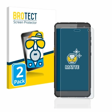 Front side of a product packaging with the brand logo BROTECT. Next to it is the device i.safe MOBILE IS655.2 shown with the c