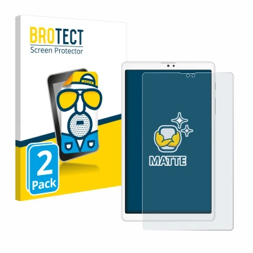 Front side of a product packaging with the brand logo BROTECT. Next to it is the device Samsung Galaxy Tab A7 Lite LTE 2021 (p