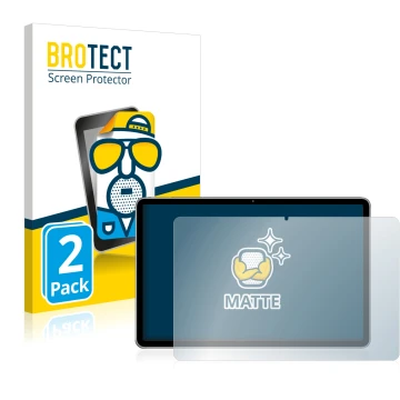 Front side of a product packaging with the brand logo BROTECT. Next to it is the device Huawei MatePad 11 (2021) shown with th