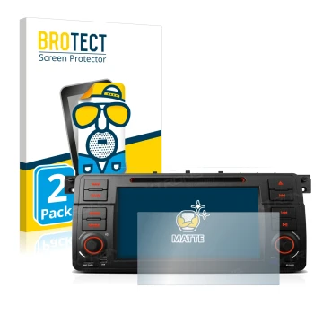 Front side of a product packaging with the brand logo BROTECT. Next to it is the device Xtrons PQ7046B shown with the correspo