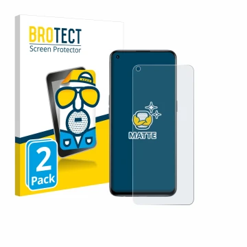 Front side of a product packaging with the brand logo BROTECT. Next to it is the device realme GT Master Edition shown with th